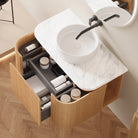 KODI 900mm Curved Fluted Timber Veneer Wall Hung Bathroom Vanity Vanities Arova 