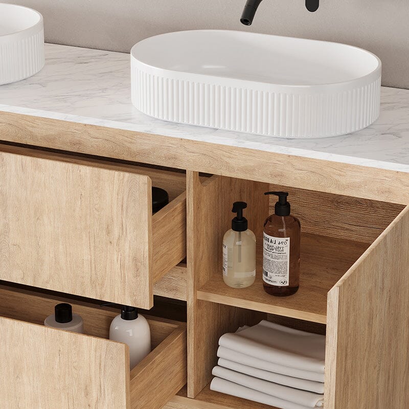 Lorne 1200mm Oak Timber Freestanding Bathroom Vanity Vanities Arova 
