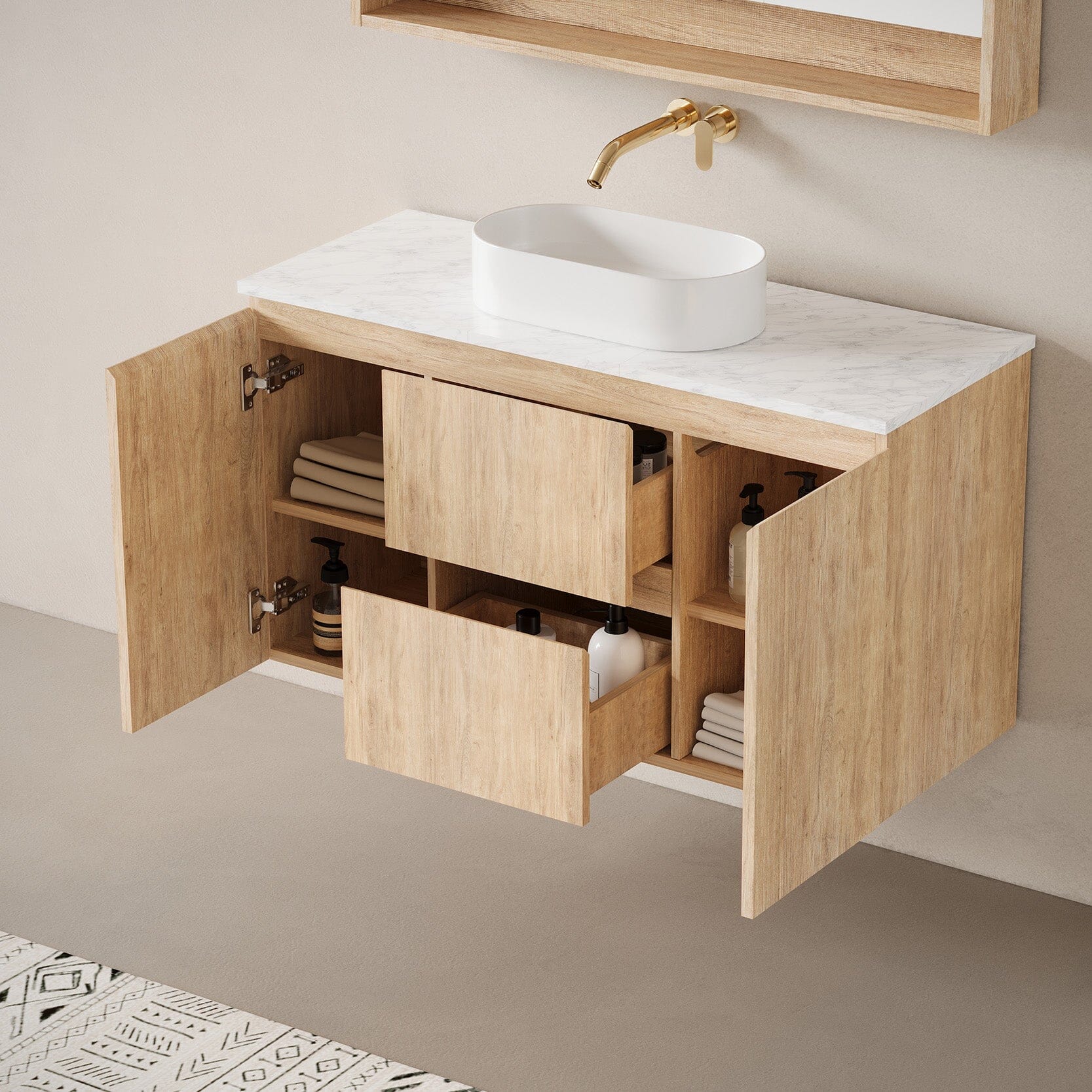 Lorne 1200mm Timber Wall Hung Single Vanity Vanities Arova 