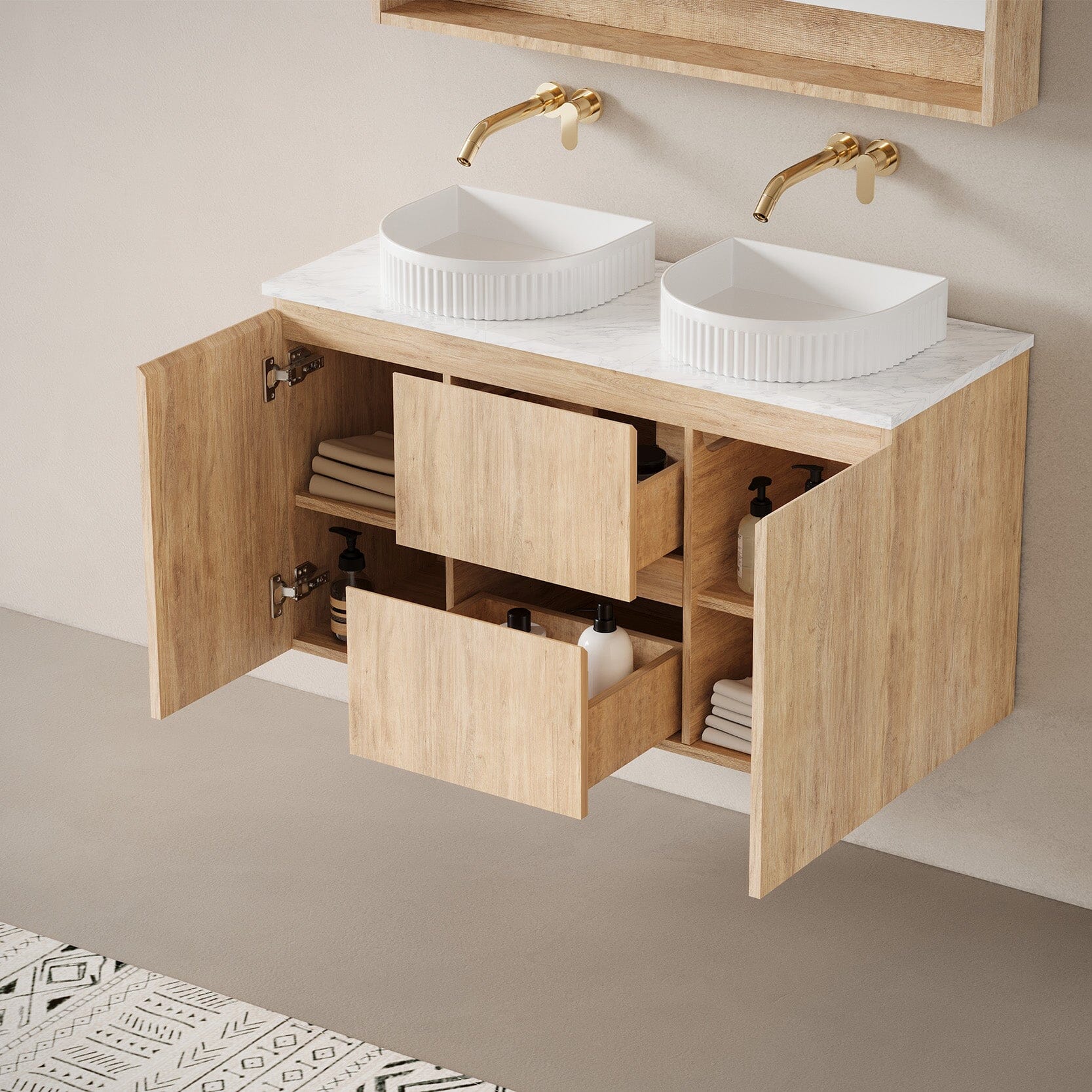 Lorne 1200mm Timber Wall Hung Single Vanity Vanities Arova 