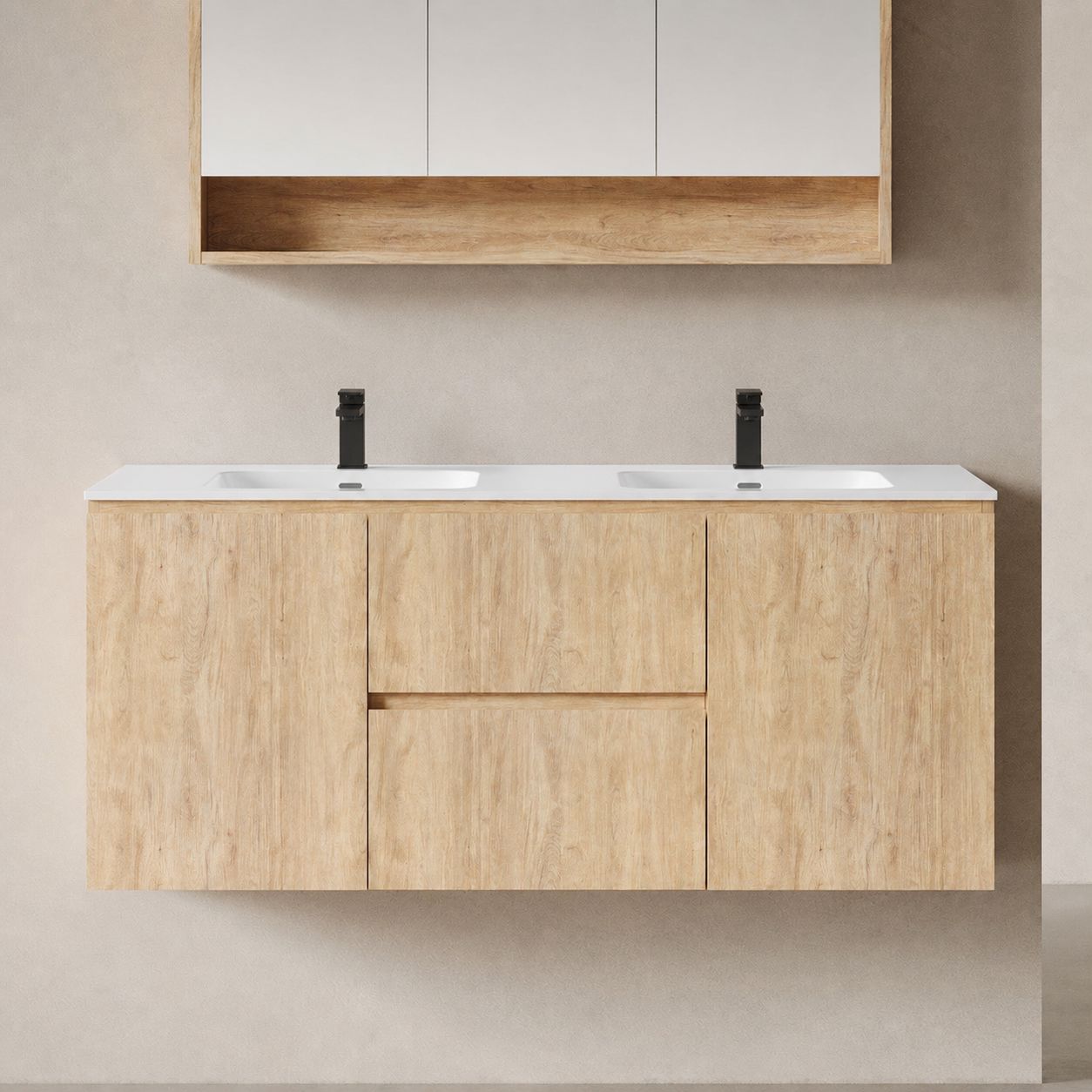 Lorne 1500mm Freestanding Bathroom Vanity + Ceramic Top Arova 