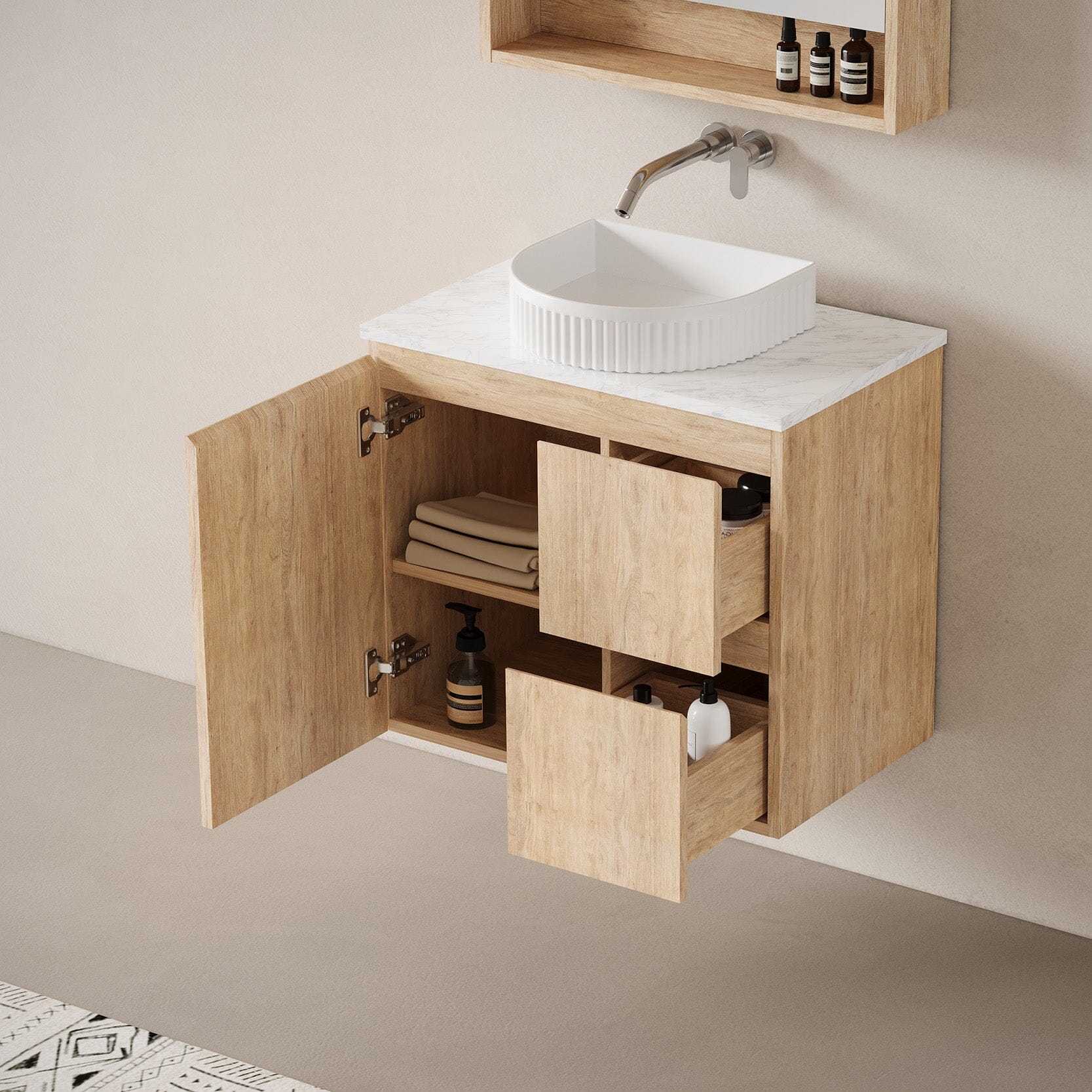 Lorne 750mm Timber Wall Hung Vanity Vanities Arova 