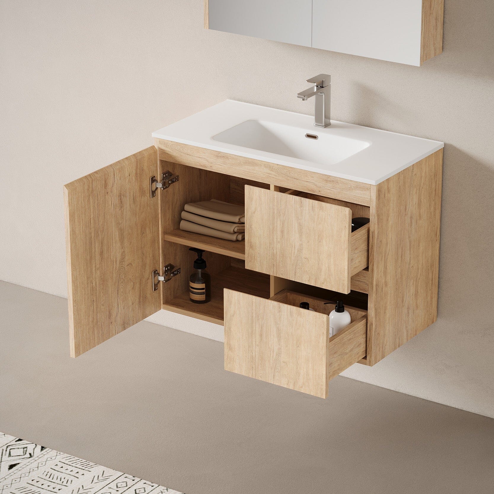 Lorne 900mm Timber Wall Hung Vanity Vanities Arova 
