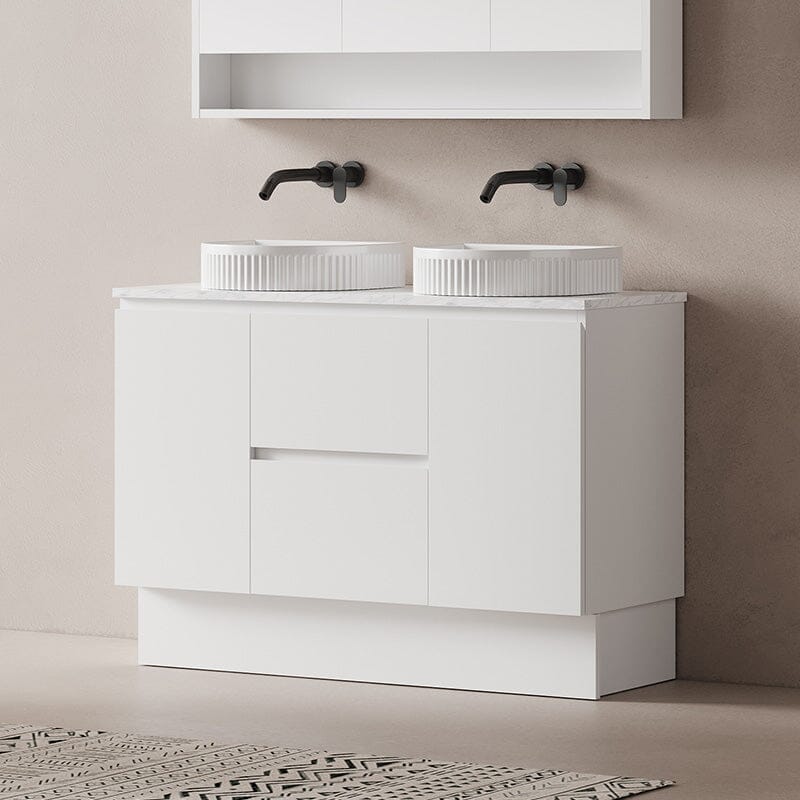 Lucia 1200mm Freestanding Bathroom Vanity Matte White Vanities Arova 