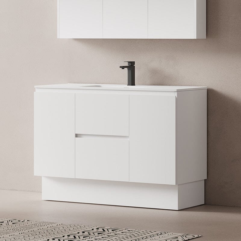 Lucia 1200mm Freestanding Bathroom Vanity Matte White Vanities Arova 