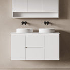 Lucia 1200mm Wall Hung Bathroom Vanity Matte White Vanities Arova 