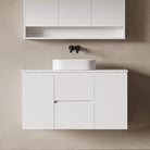 Lucia 1200mm Wall Hung Bathroom Vanity Matte White Vanities Arova 