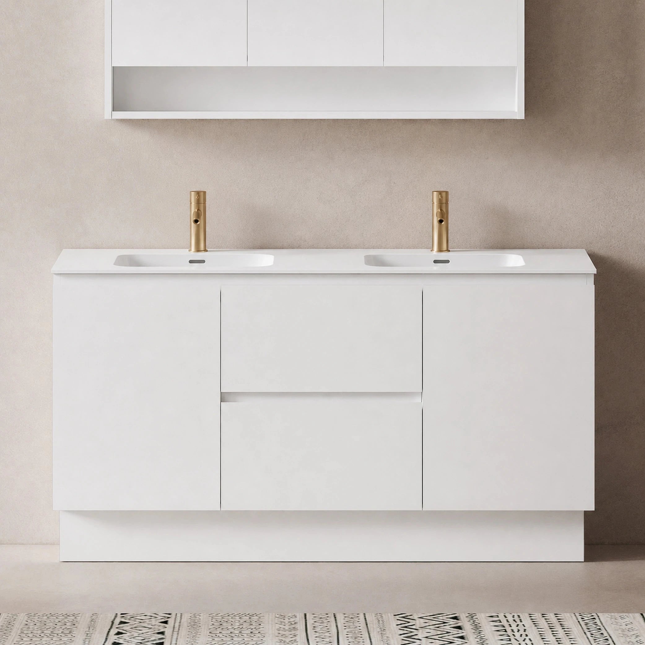 Lucia 1500mm Freestanding Bathroom Vanity + Ceramic Top Arova 