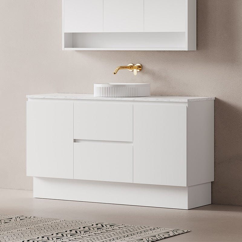 Lucia 1500mm Freestanding Bathroom Vanity Matte White Vanities Arova 