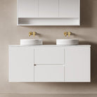 Lucia 1500mm Wall Hung Bathroom Vanity Matte White Vanities Arova 