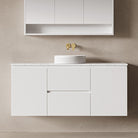 Lucia 1500mm Wall Hung Bathroom Vanity Matte White Vanities Arova 