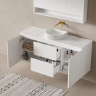 Lucia 1500mm Wall Hung Bathroom Vanity Matte White Vanities Arova 