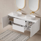 Lucia 1800mm Wall Hung Bathroom Vanity Matte White Vanities Arova 