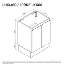 Lucia 600mm Freestanding Bathroom Vanity Matte White Arova 