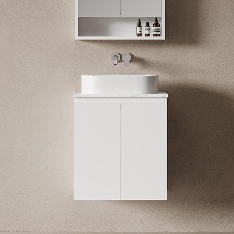 Lucia 600mm Wall Hung Bathroom Vanity Matte White Vanities Arova 