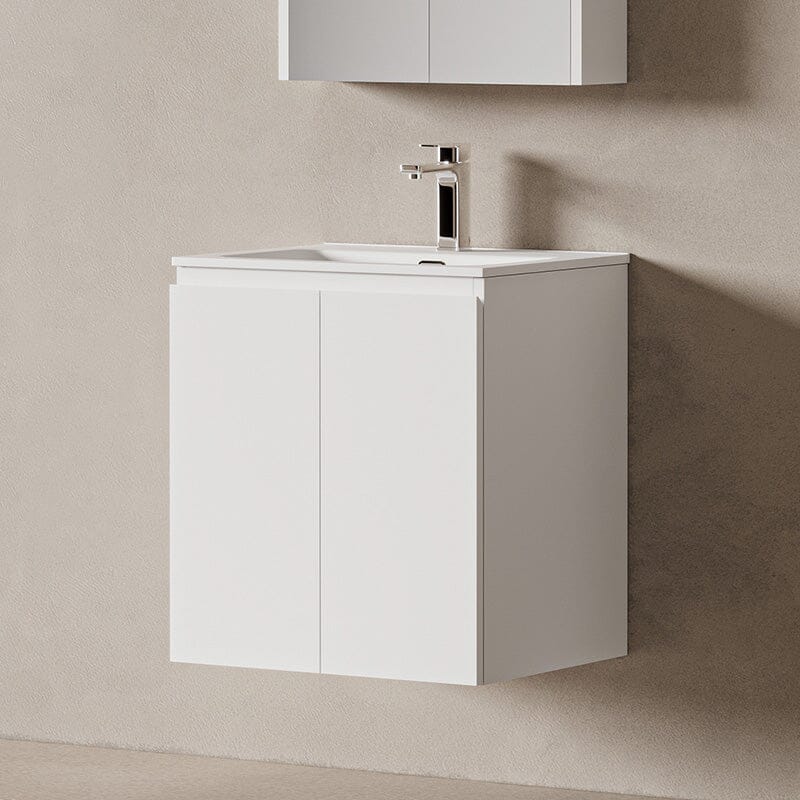 Lucia 600mm Wall Hung Bathroom Vanity Matte White Vanities Arova 
