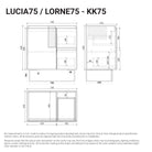 Lucia 750mm Freestanding Bathroom Vanity Matte White Arova 