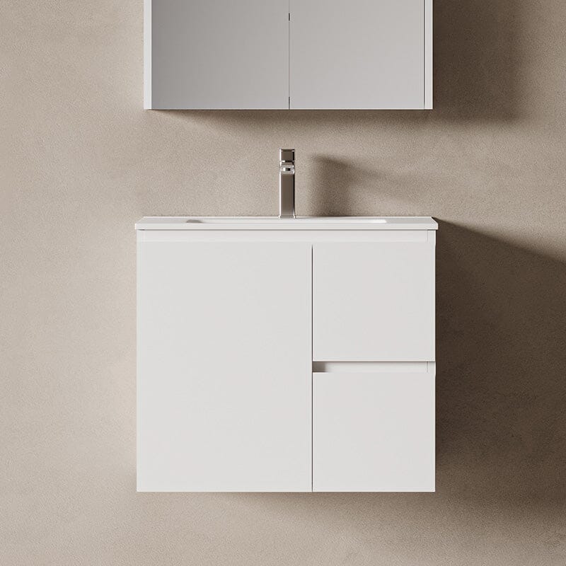 Lucia 750mm Wall Hung Bathroom Vanity Matte White Vanities Arova 