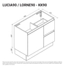 Lucia 900mm Freestanding Bathroom Vanity Matte White Arova 