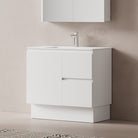 Lucia 900mm Freestanding Bathroom Vanity Matte White Vanities Arova 