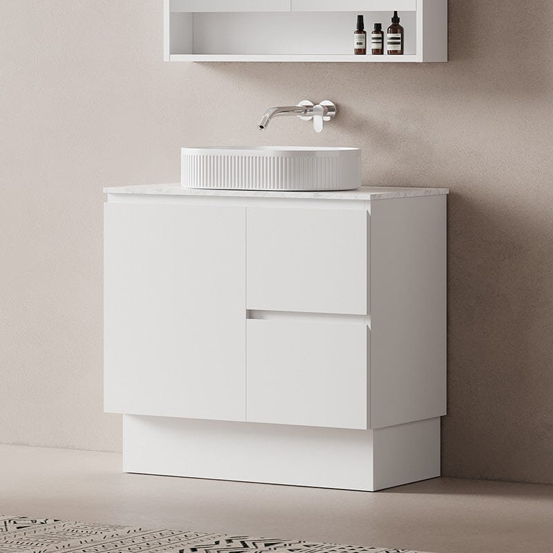 Lucia 900mm Freestanding Bathroom Vanity Matte White Vanities Arova 
