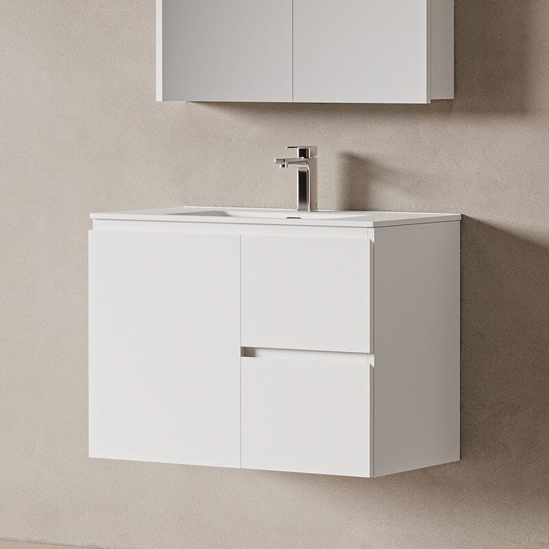 Lucia 900mm Wall Hung Bathroom Vanity Matte White Vanities Arova 