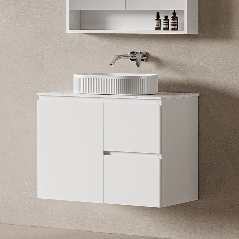 Lucia 900mm Wall Hung Bathroom Vanity Matte White Vanities Arova 