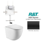 Max 57 Rimless Tornado Toilet Package - R&T Cistern & ABS Square Button Arova Max57 CST002 – Upgraded Reinforced R&T In-Wall Toilet Cistern Matte Black