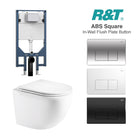 Max49 Rimless Tornado Wall Hung Toilet Package - R&T Cistern & ABS Square Button Arova 