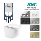 Max49 Wall Hung Rimless Tornado Toilet Package - R&T Cistern & ABS Round Button Arova 