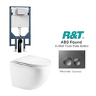 Max49 Wall Hung Rimless Tornado Toilet Package - R&T Cistern & ABS Round Button Arova Max49 Wall Hung Toilet Pan CST003 - R&T In Wall Toilet Cistern Gunmetal