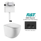 Max57 Rimless Tornado Toilet Package - R&T Cistern & ABS Round Button Arova Max57 CST001 - R&T In Wall Toilet Cistern Matte Black