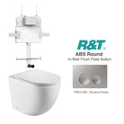 Max57 Rimless Tornado Toilet Package - R&T Cistern & ABS Round Button Arova Max57 CST002 – Upgraded Reinforced R&T In-Wall Toilet Cistern Brushed Nickel