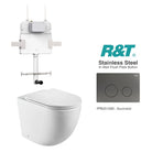 Max57 Rimless Tornado Toilet Package - R&T Cistern & Stainless Steel Button Arova Max57 CST002 – Upgraded Reinforced R&T In-Wall Toilet Cistern Gunmetal