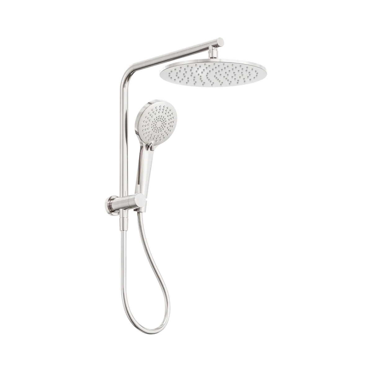 Mecca 2 In 1 Twin Shower Brushed Nickel Showers Nero 