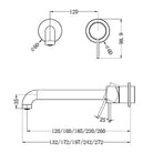 MECCA WALL BASIN/BATH MIXER SEPARATE BACK PLATE 120/160/185/230/260MM Matte Black Tapware Nero
