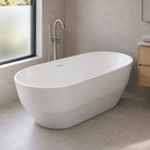 Mona 1500mm Freestanding Bath with Overflow Acrylic Gloss White Baths Arova 