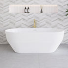 Mona 1500mm Oval Freestanding Acrylic Bathtub Gloss White Baths Arova 