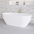 Mona 1700mm Oval Freestanding Acrylic Bathtub Gloss White Baths Arova 