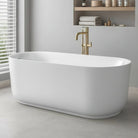 Nola 1500mm Ergonomic Freestanding Bath with Overflow Gloss White Baths Arova 