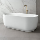 Nola 1500mm Ergonomic Freestanding Bath with Overflow Gloss White Baths Arova 