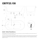 Nola 1500mm Freestanding Bath with Overflow Gloss White Baths Arova 