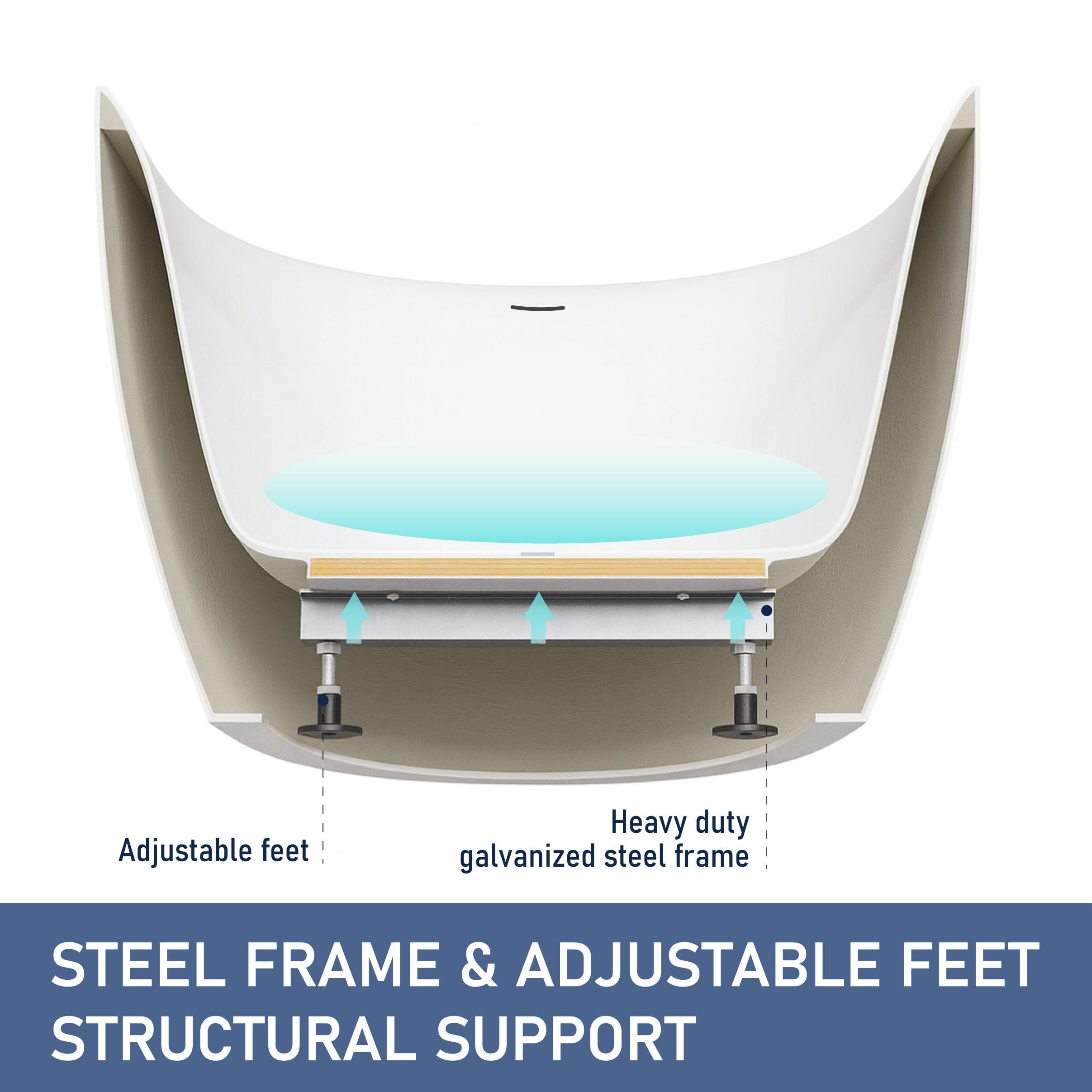 Nola 1700mm Ergonomic Freestanding Bath with Overflow Gloss White Baths Arova 