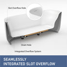 Nola 1700mm Ergonomic Freestanding Bath with Overflow Matte White Baths Arova 
