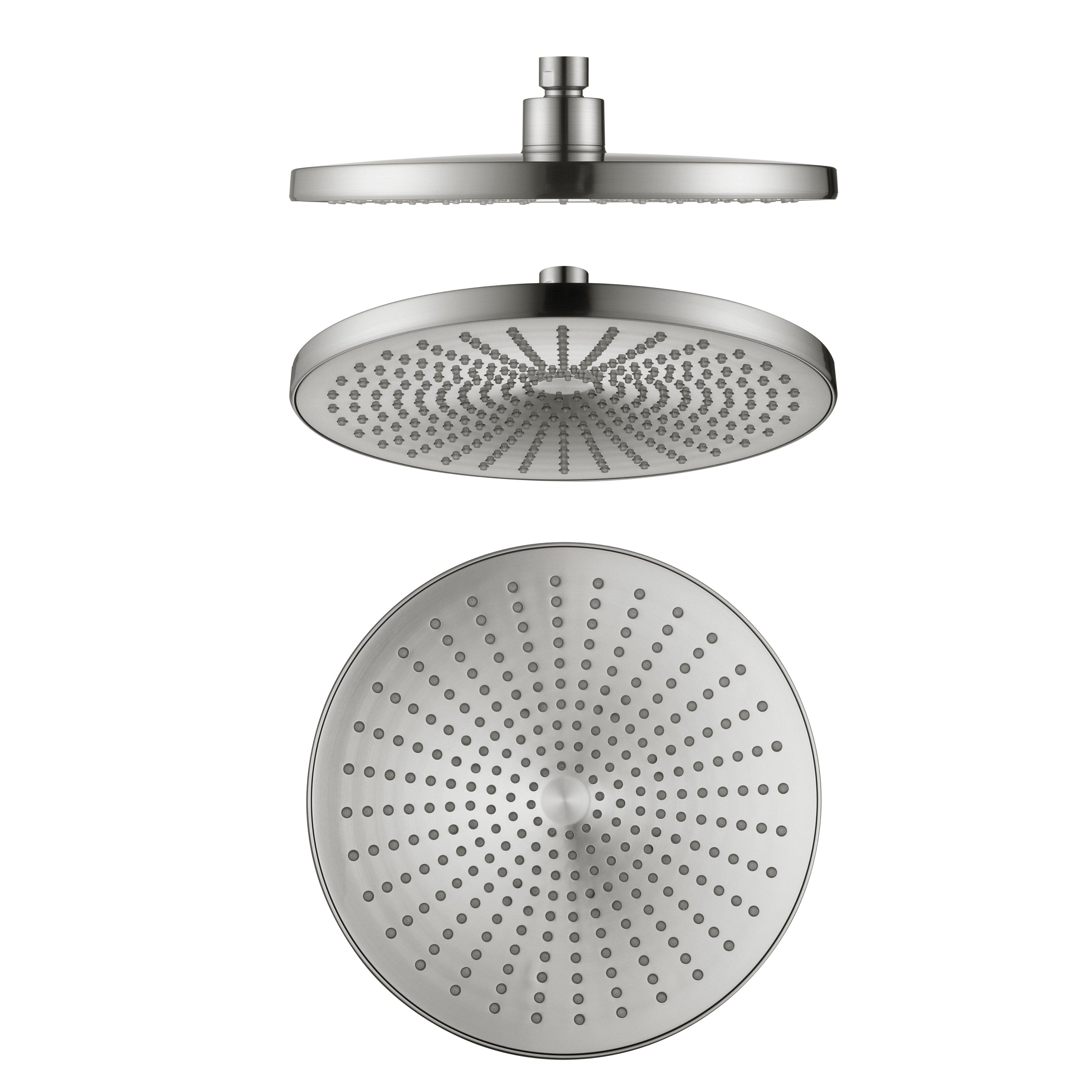 Orio Air Rain Shower Head Rose Brushed Nickel 250mm Showers Arova 