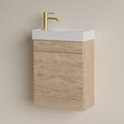 Petite Albany 390mm Oak Timber Small Bathroom Vanity Vanities Arova 
