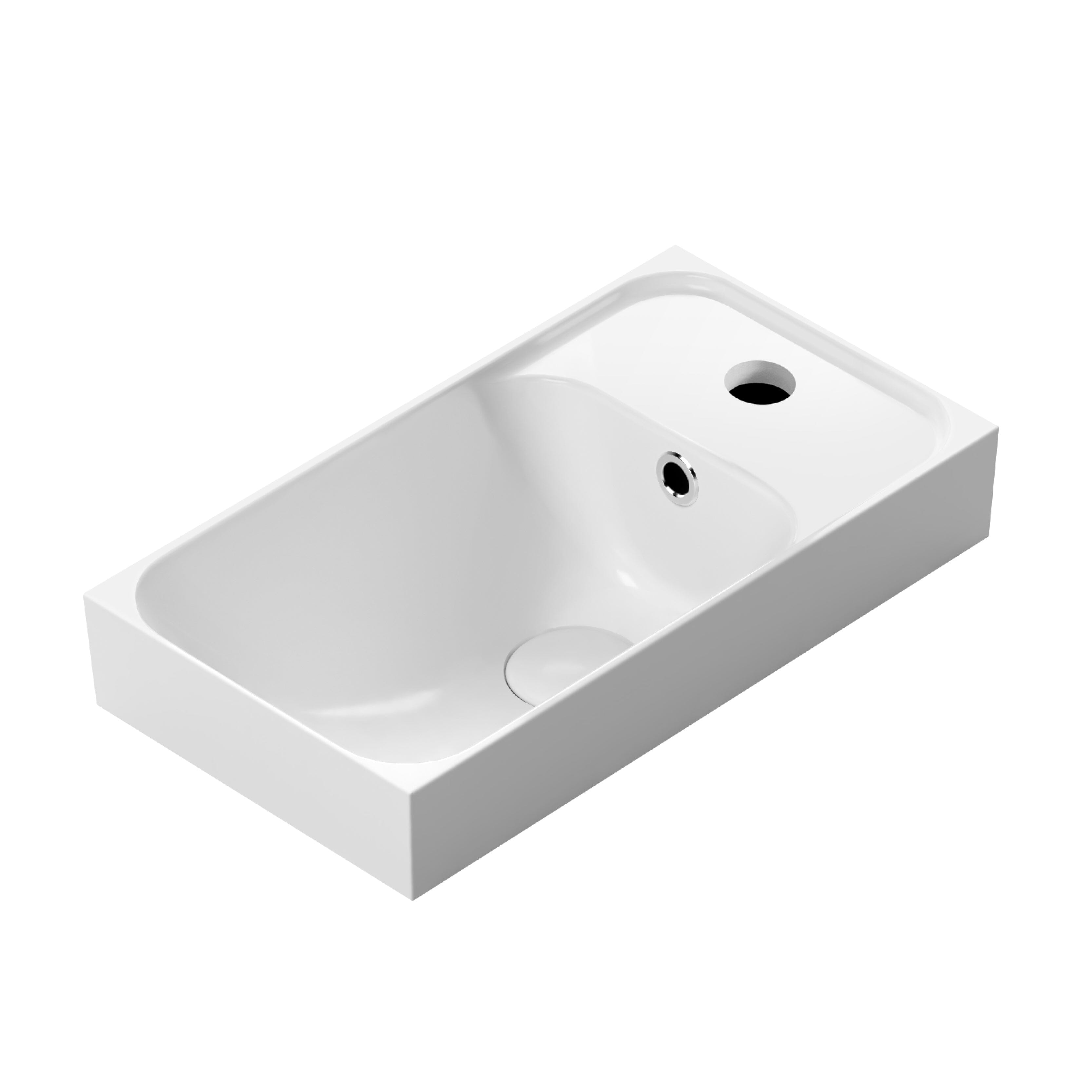 Petite Austin Small Vanity 390mm Matte White + Basin Arova 
