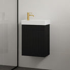 Petite Bronte 390mm Small Bathroom Vanity Matte Black Vanities Arova 