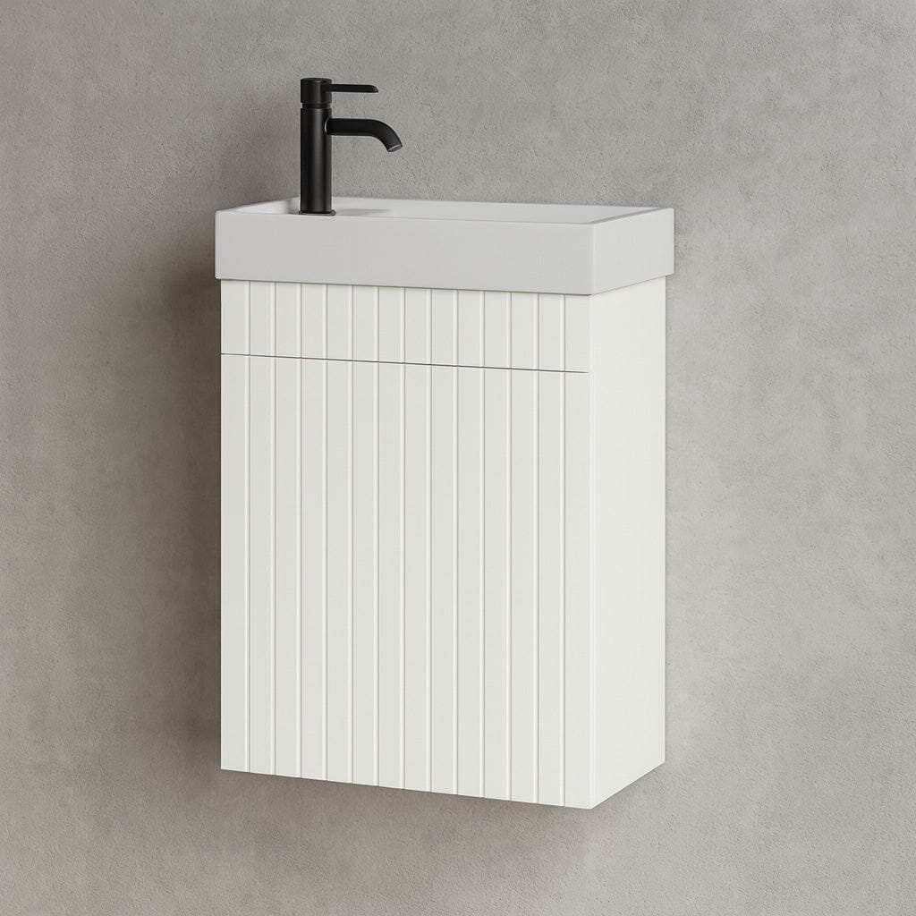 Petite Bronte 390mm Small Bathroom Vanity Matte White Vanities Arova 