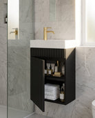 Petite Bronte 390mm Small Vanity Matte Black Vanities Arova 